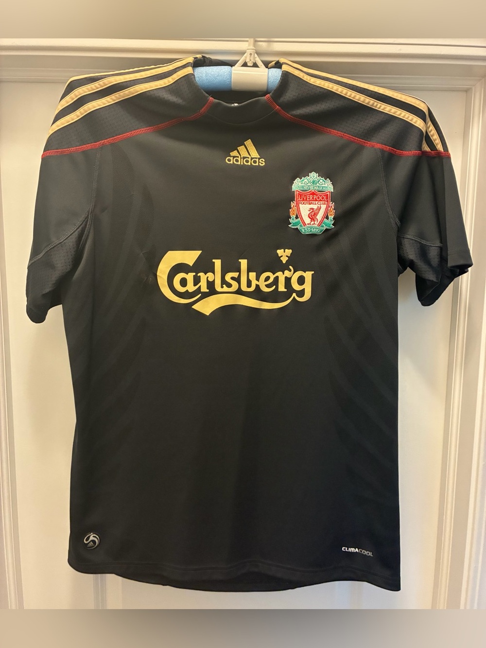 Liverpool FC Soccer Away Jersey Adidas ClimaCool - Black\Gold - Size M - E85670